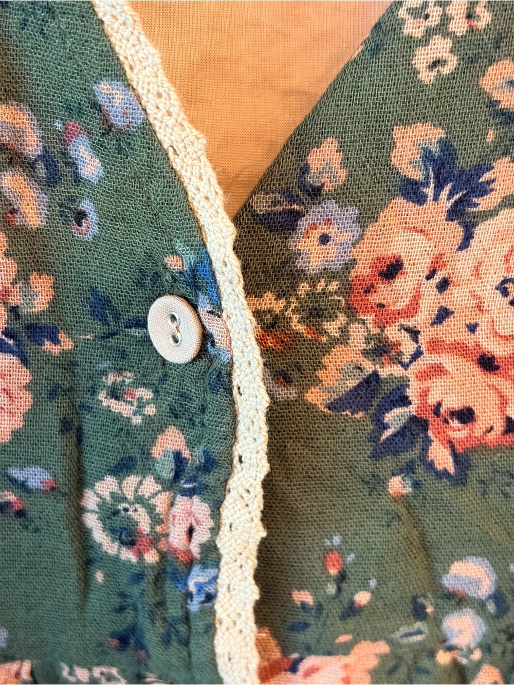 O’NEELE Floral Babydoll Tunic Top XL Boho Prairie Layered Hem - Picture 4 of 8